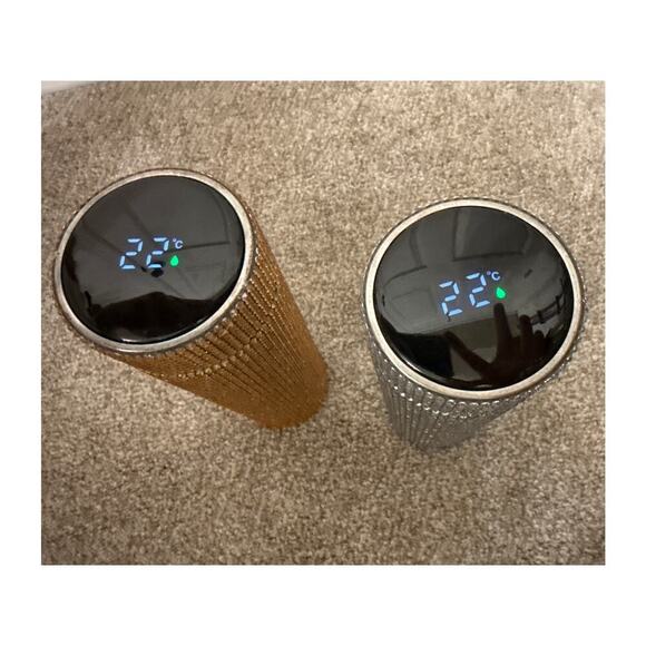 NWOT Ruehalf Stainless Steel Rhinestone Smart Temperature Vacuum Water Bottle - Picture 2 of 8